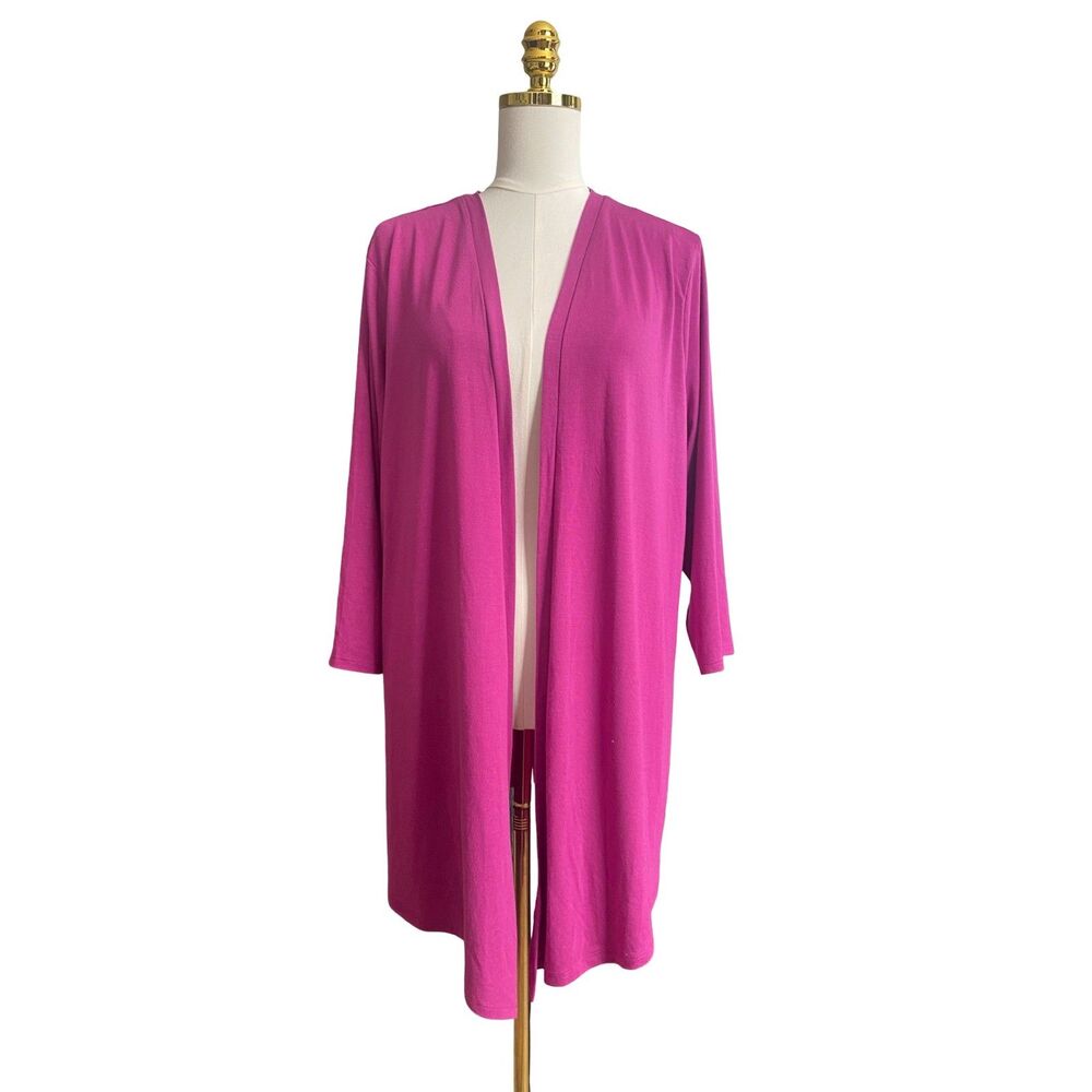 Lane Bryant Purple Lightweight Open Front Cardigan 18/20 3/4 Sleeves Flowy NWT